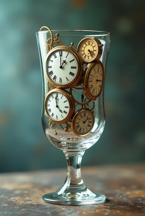 tumbler with clocks at above 