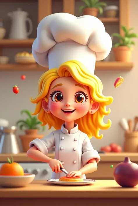 Blonde chef animated cartoon