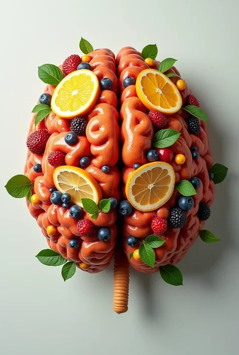 Create brain made from various fruits