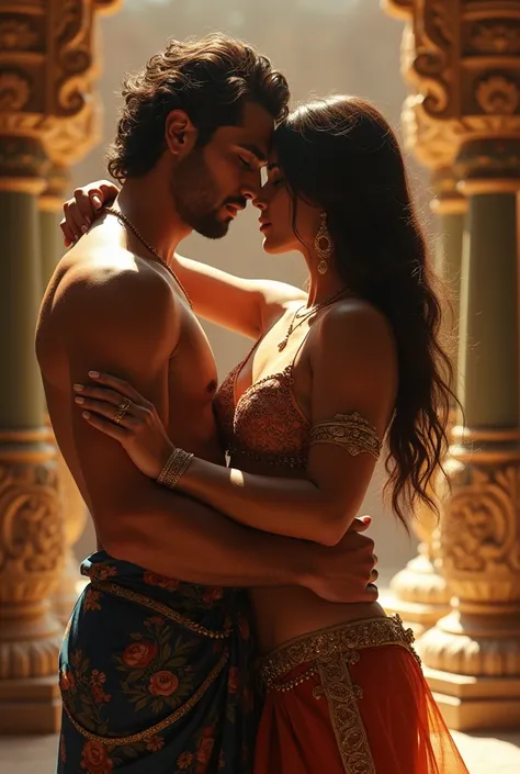 hot sex male female Kamasutra , Indian temple, romantic, female blouse , curvy 