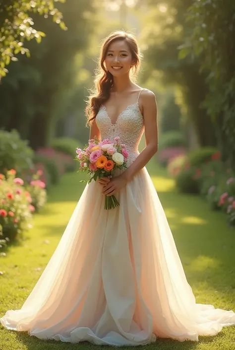 an image of a bride in a bright dress