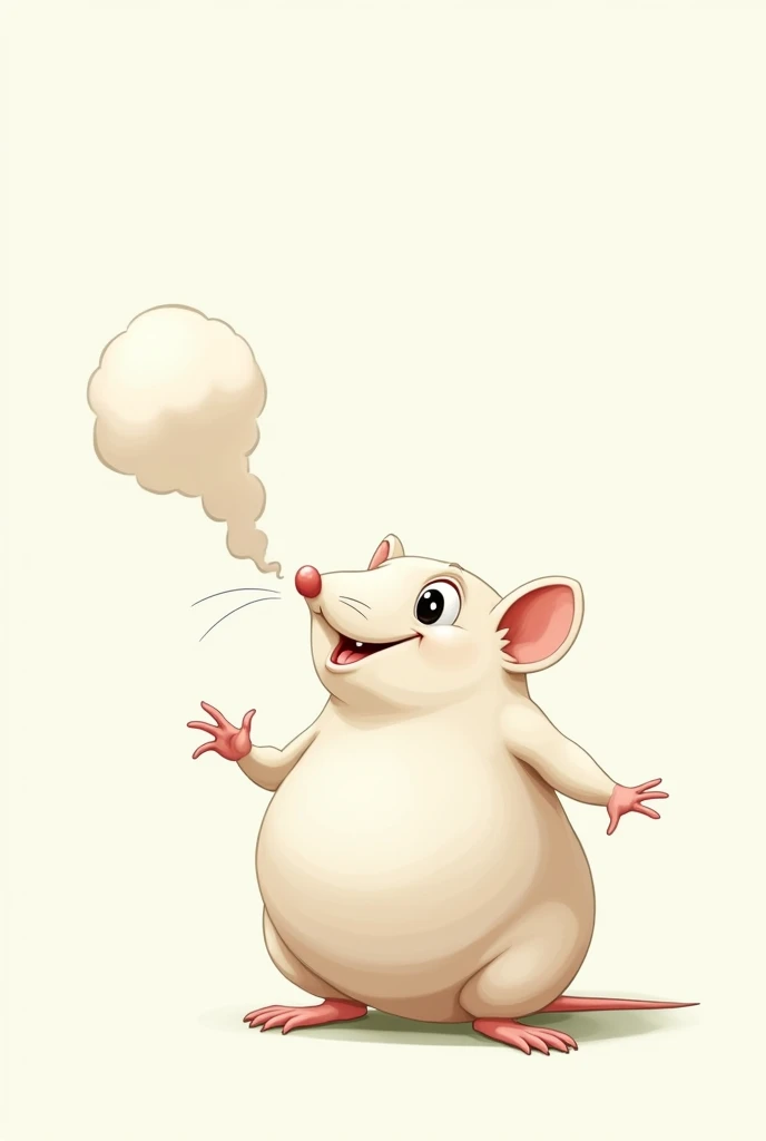 white fat rat farting 