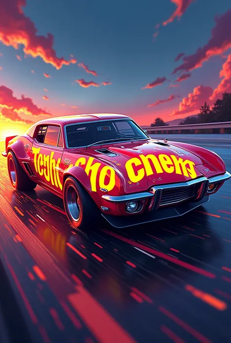 The word TENISHA inside the hot wheel logo