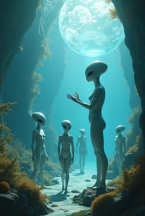 Aliens at their base under the sea