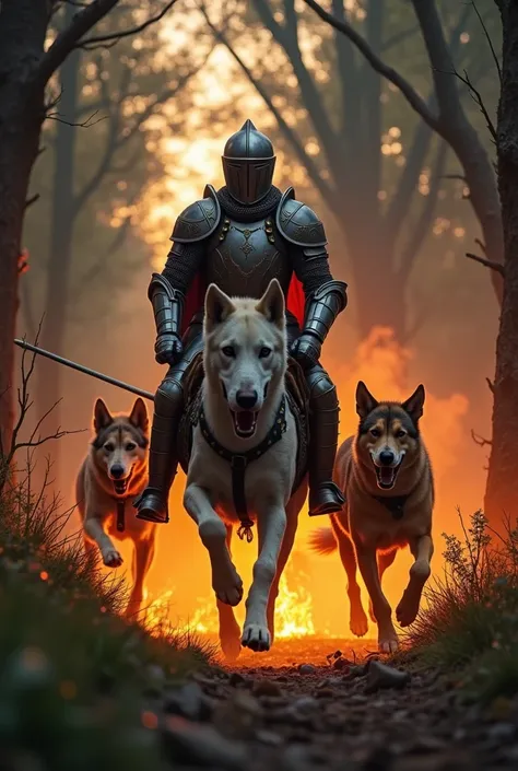  The Knights Hunt, Taken to the bonfire .