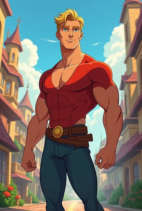 Tall white male athlete in a Disney movie