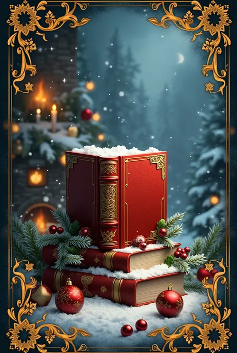 The cover of a book that is supposed to be in a festive atmosphere without people 