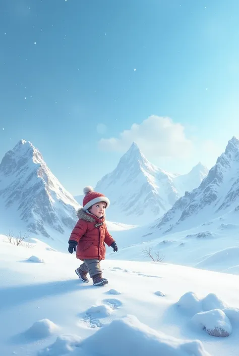 A boy at the North Pole
