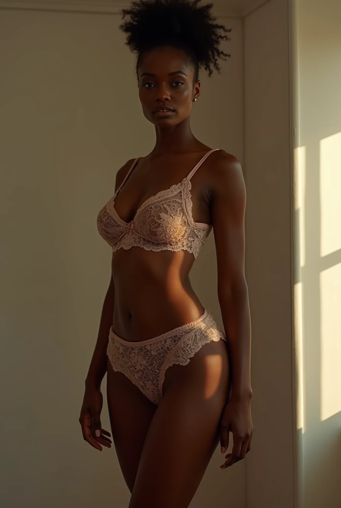 African woman in sexy lingerie,  full body  