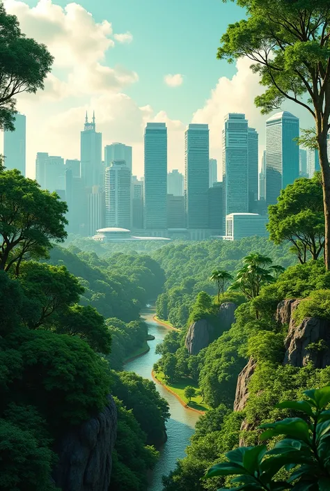 singapore in green colors