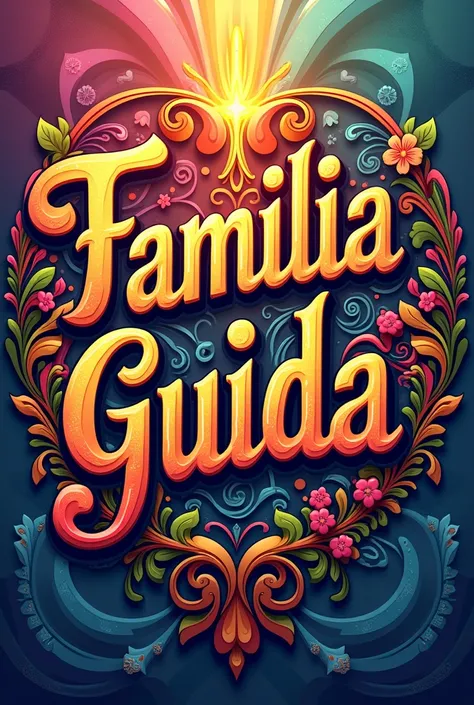 Create an image with the name Familia Guida with vibrant colors