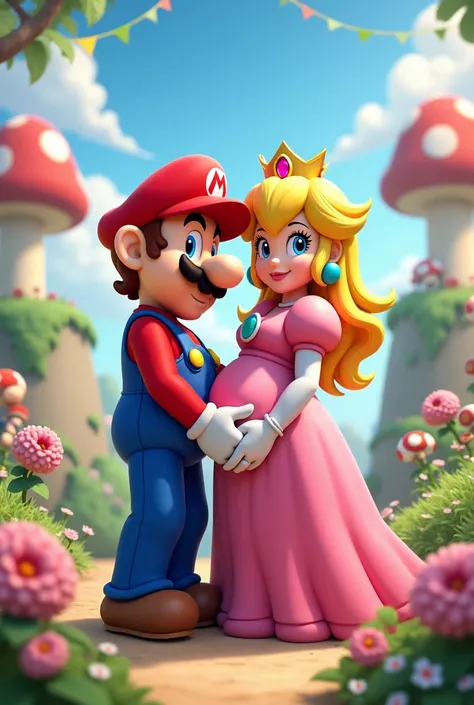 Super Mario Bros 
Mario and Peach wedding 
Peach is pregnant 