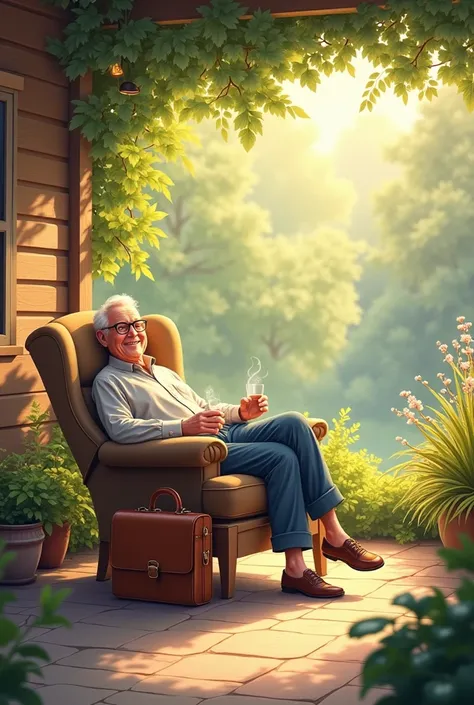 Art depicting retirement from work 