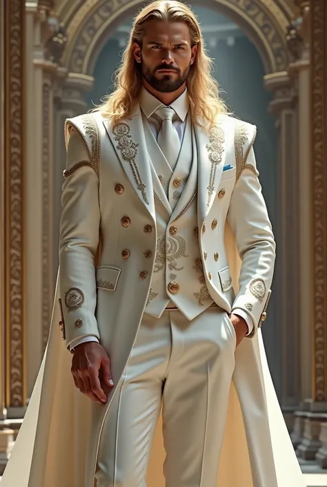 Thor white wedding suit, royal clothing 