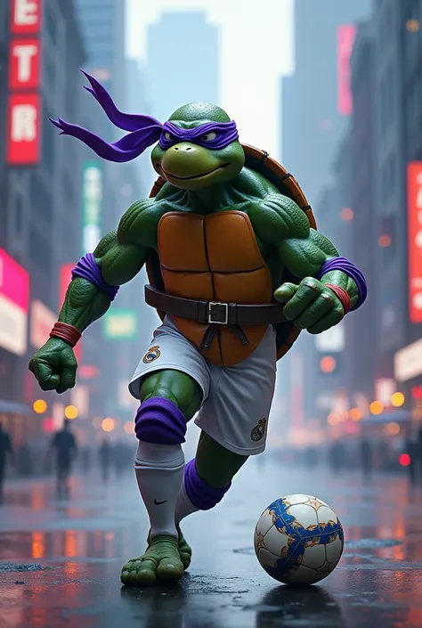 Donatello Teenage ninja turtle wearing Real Madrid uniform