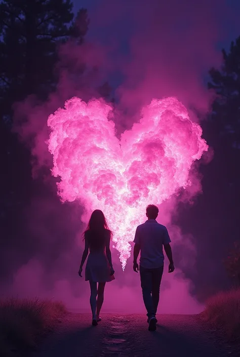 Violet Flames of heartbreak, lit by the spark of friendship, and fueled by the agony of forbidden love. Engulfing the words "Please, DONT LEAVE ME!!!!!"  Best friend walking away in anger. "PLEASE FORGIVE ME!!!!

