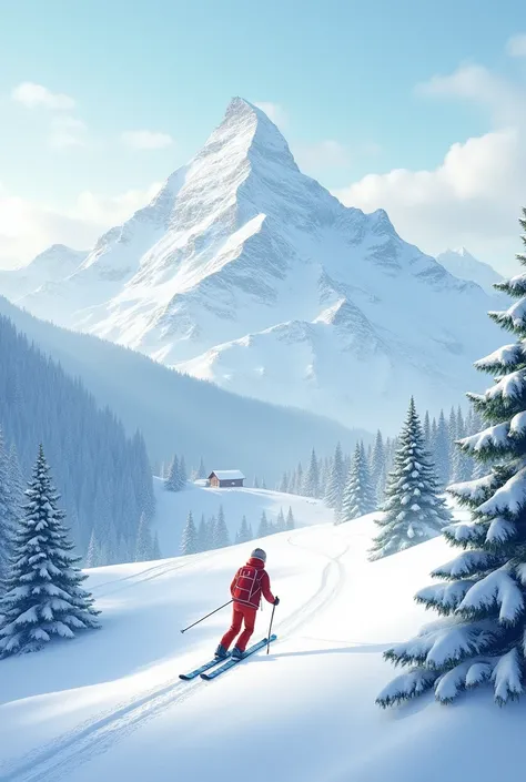 Ski snow mountain Christmas 