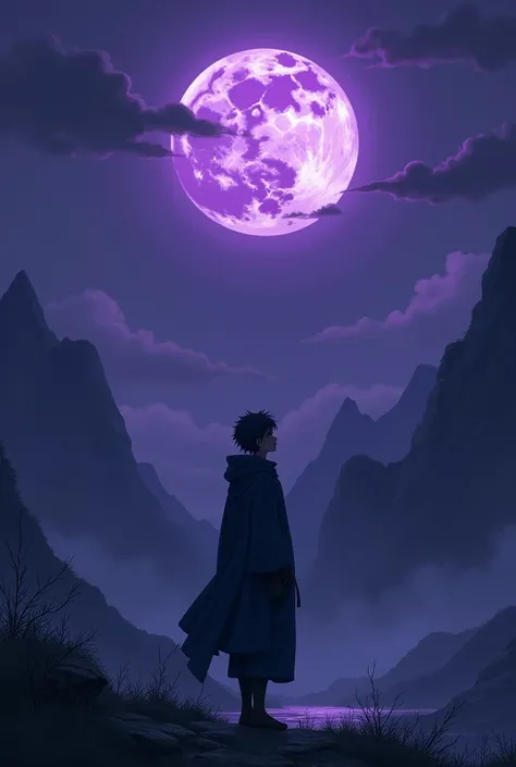 Obanai Iguro looking at the purple moon