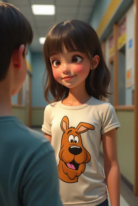 CREATE A REAL girl on her shirt print Shaggy is my love
FACING A BOY