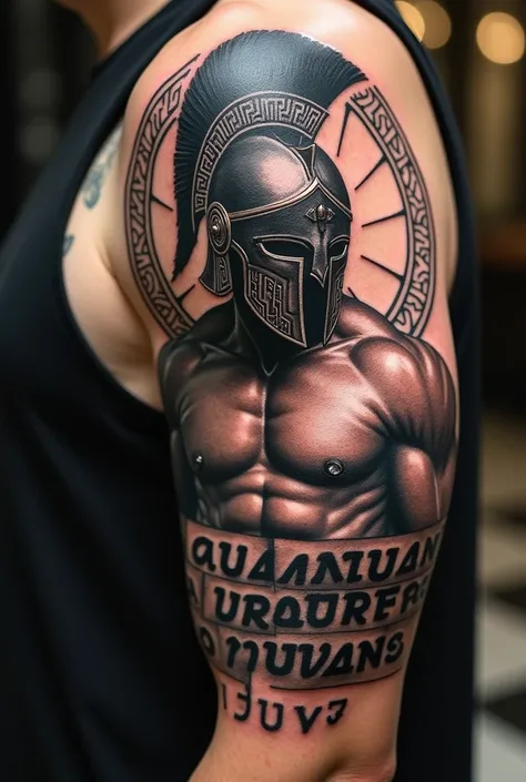 Realistic Spartan tattoo 
And the phrase audentes fortune iuvat