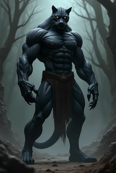 Black panther in a mans body 
