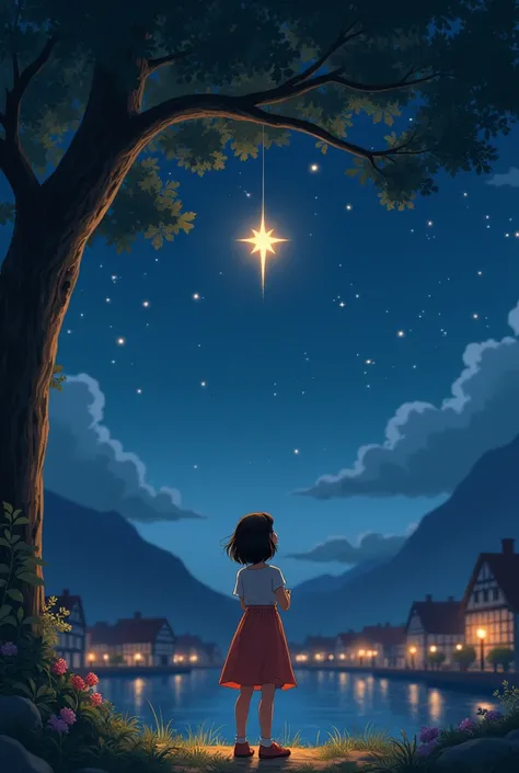 That night,  as they looked up at the starry sky ,  Ana made a wish : that every year ,  the bright star in the tree would remind everyone of the importance of union,  for generosity and love in the community . And so,  In every corner of town ,  the light...