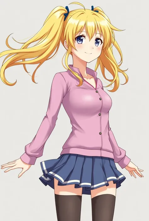 Blonde girl, twintails, pantyshot, skirt