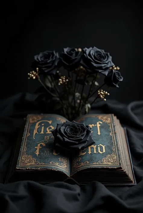  There are black roses  . Background black  .  In the upper center of the book it says BERF -PÂREM .  In the bottom center it says ŞEVVAL DRIP DAL  