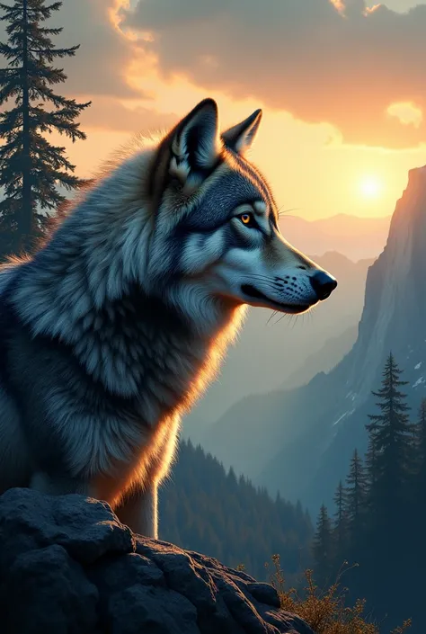 wolf profile landscape 