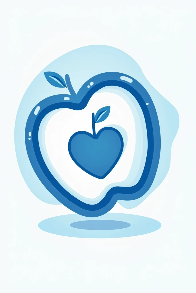 ( Create a brand logo for a school project addressing the topic of health,  Healthy Eating , Weight, Height, etc. Without a character, just something to illustrate and convey these themes in one , With blue colors  