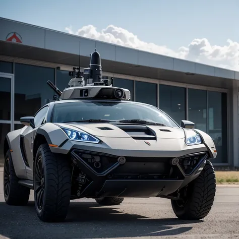 Military technology exhibition of the Hungarian Interstellar Space Army at the 2030 Detroit Vehicle Exhibition