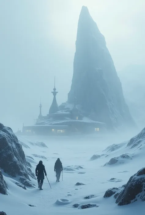 New civilization in Antarctica with fog
