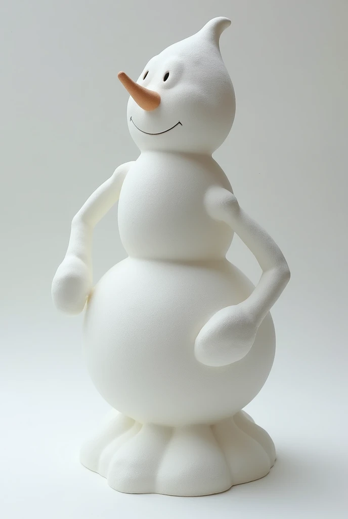  “Make a sculpture in  (marble, Wood, stone,  barro , polystyrene , etc.)  containing the
following features: A snowman who is made of flex foam