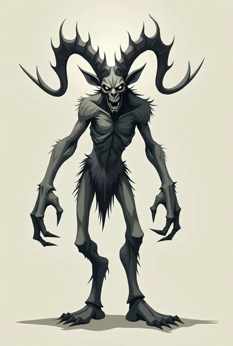  Create some designs to make a Krampus character, The Christmas Monster , that the design is simple ,  not very detailed without fur and that you can see 2 views: front and side , The design must be scary and must be 2D 