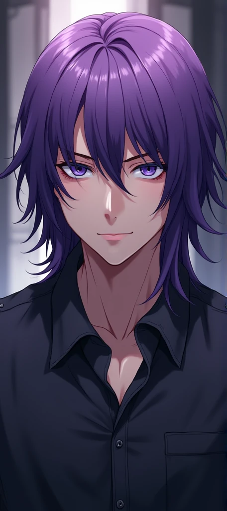 Purple Haired Man Anime