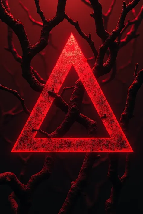 a close up of a triangle with the palabras OMS redi noire, Weirdcore, bizarrrrre, alternate portada del álbum, OMS, Weirdcore voidpunk fursona, palabra, hiroe rei, portada del álbum, escritura roja, con neblina roja, meme de reddit, new portada del álbum, ...