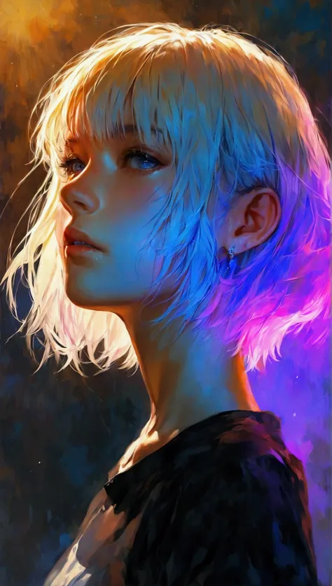 A 20 year old woman, blonde, ( high fade :1.3), Dark theme, soothing tones, muted colors,  high contrast, ( natural skin texture , hyperrealism, soft light, sharp)