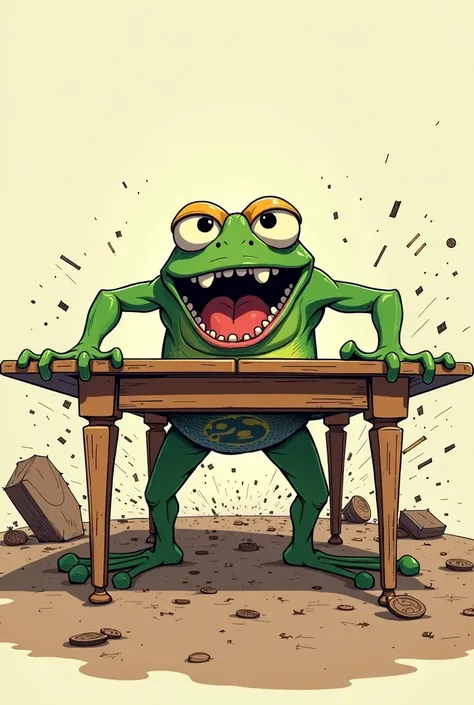 pepe the from flipping a table from the bitcoin $100000 mark