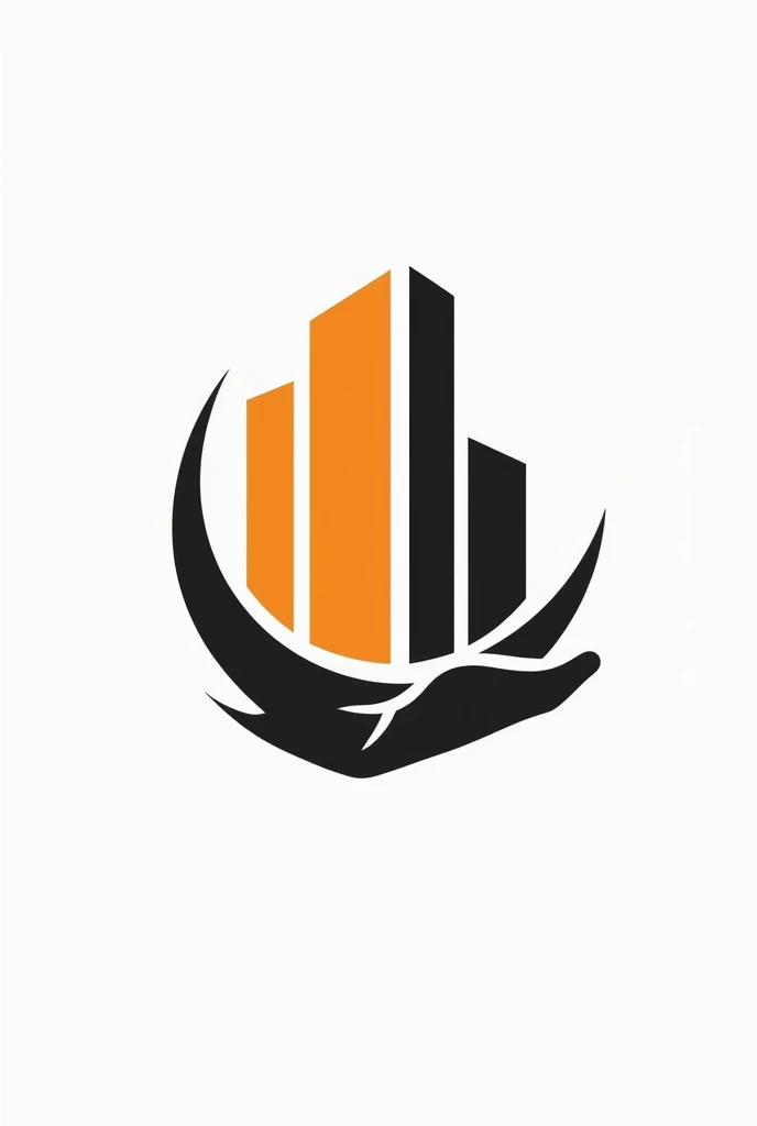 Design a professional logo for a company in the civil construction sector using the colors of black and orange the name of the company is Construproject the logo must be a building with bars