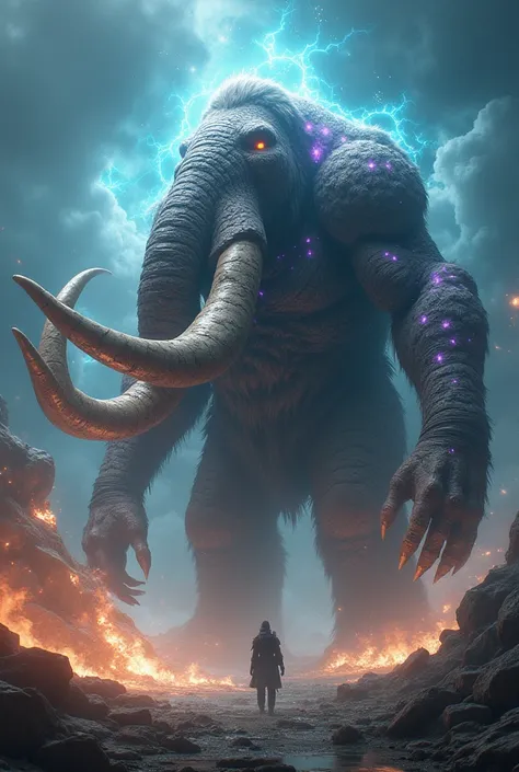 cosmic mammoth  monster variation under the effect of cosmic ray,full imagine,movie character,super detail