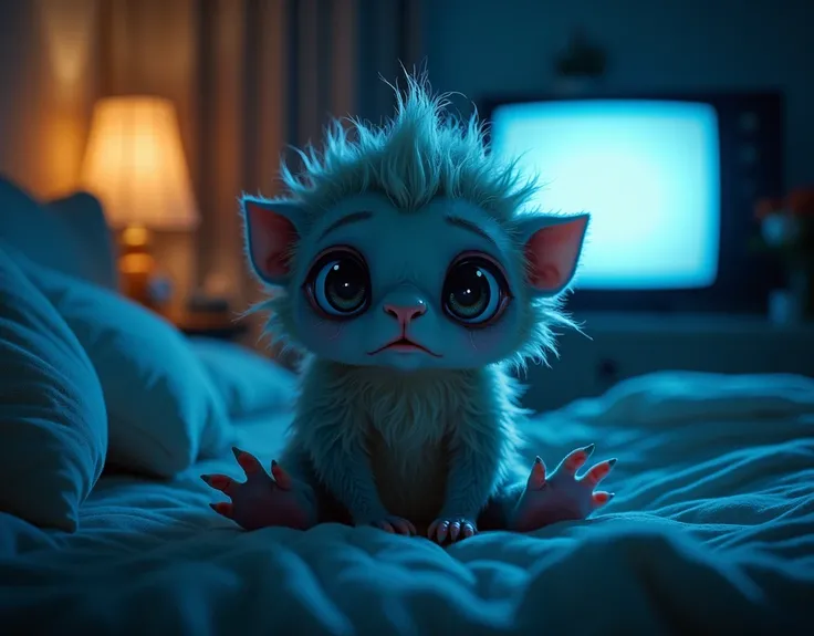 (Embedding :  cute ) Sitting on the glowing couch,  damp, sticky scales, (( long hair)|(Claw)), a  cute  face with frightened (( big eyes that tear)|( blue eyes)) and  cute  lips under the dark glow of the TV, These comfy pillows and  (ethereal)|(Extreme) ...