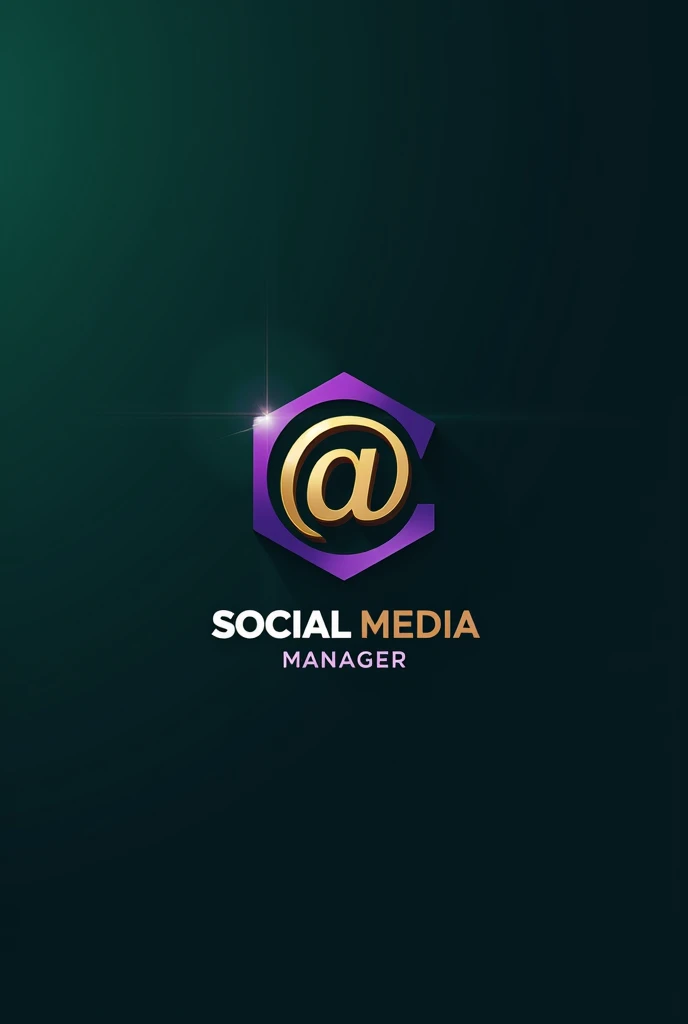 Create a logo in dark green with purple details with gold details, And the name is Social Media Manager ID  