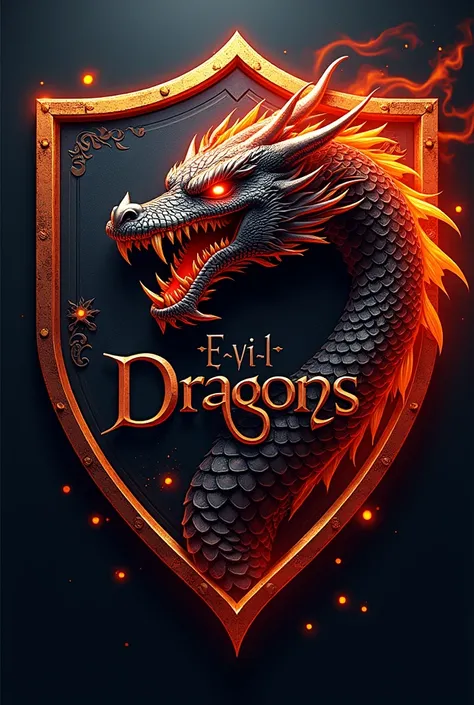 Create me a soccer shield for a team that is called Evil Dragons and that has a good design for a soccer team