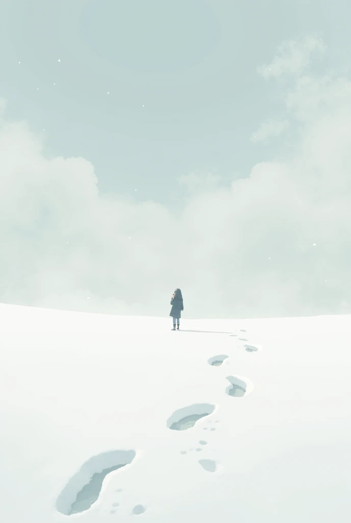 masterpiece:1.2, I look up sky from Footprints in Snow,ミニマリスト