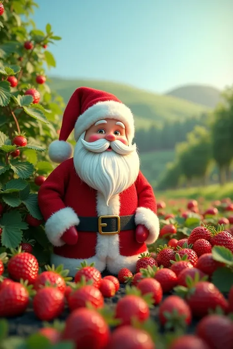 Santa and strawberries