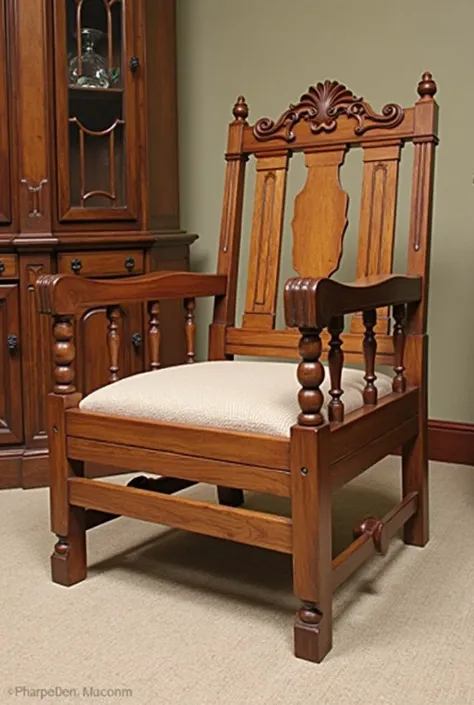 :  traditional style comfortable chairs ,  made entirely of solid wood . Although ,  have not been received, during the visit it was verified that the proposed chairs are made of solid wood with handmade details and finishes