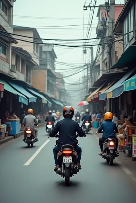 vehicles and motorcycles are traveling down a busy street in a foreign country, thailand, backdrop, typical, border, trading depots, looking straight ahead, bangkok, viral image, diy, intense moment, an illustration, aokan, mundane, screengrab, 0 0 0, 000,...