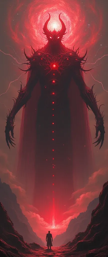 Scarlet King scp with his maximum power with many eyes and who looks impressive 