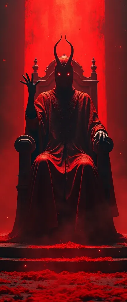  Scarlet King scp-001 on a throne unleashing a magic of the same being