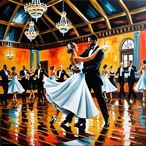 Elegant dance hall painting